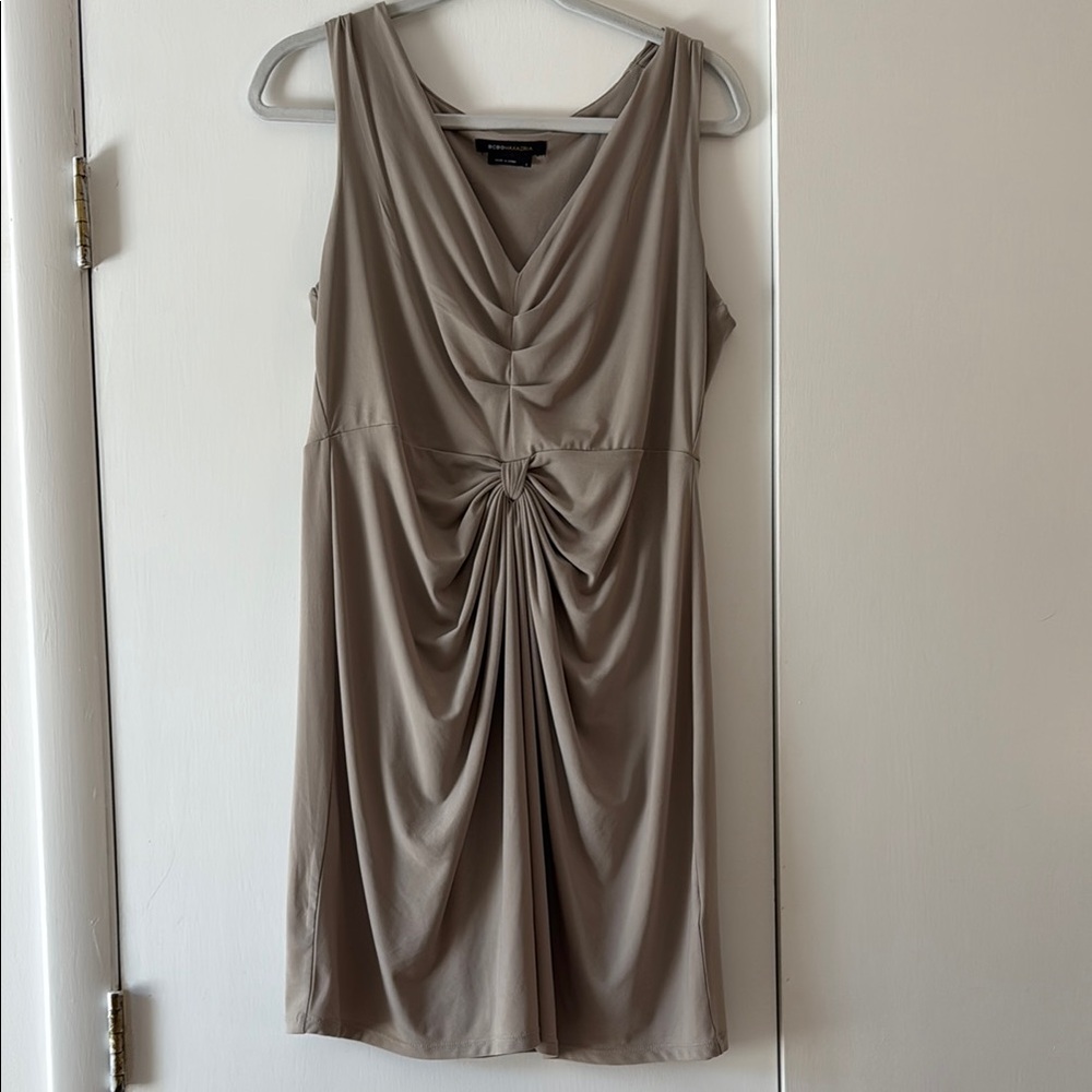 Elegant BCBG Maxaxaria Taupe Sleeveless Dress